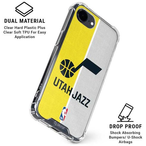 NBA Utah Jazz Split Canvas iPhone 16e Clear Case