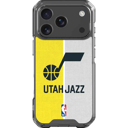NBA Utah Jazz Split Canvas iPhone 18 Pro Clear Case
