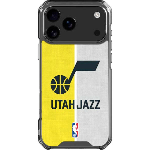 NBA Utah Jazz Split Canvas iPhone 18 Pro Max Clear Case