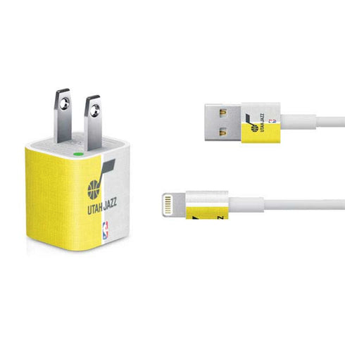 NBA Utah Jazz Split Canvas iPhone Charger (5W USB) Skin