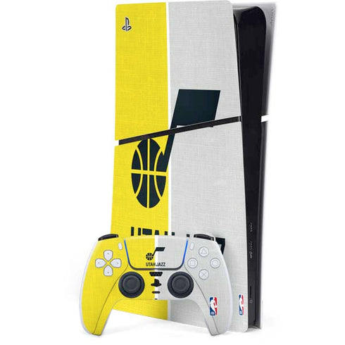 NBA Utah Jazz Split Canvas PS5 Slim Digital Edition Bundle Skin