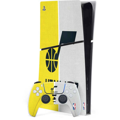 NBA Utah Jazz Split Canvas PS5 Slim Digital Edition Console Skin
