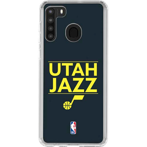 NBA Utah Jazz Standard - Black Galaxy A21 Clear Case