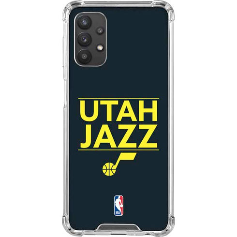NBA Utah Jazz Standard - Black Galaxy A32 5G Clear Case