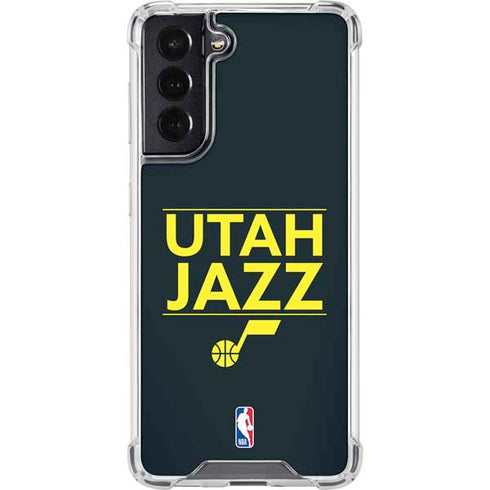 NBA Utah Jazz Standard - Black Galaxy S22 Clear Case