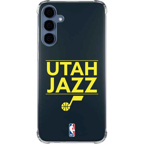 NBA Utah Jazz Standard - Black Galaxy S24 Clear Case