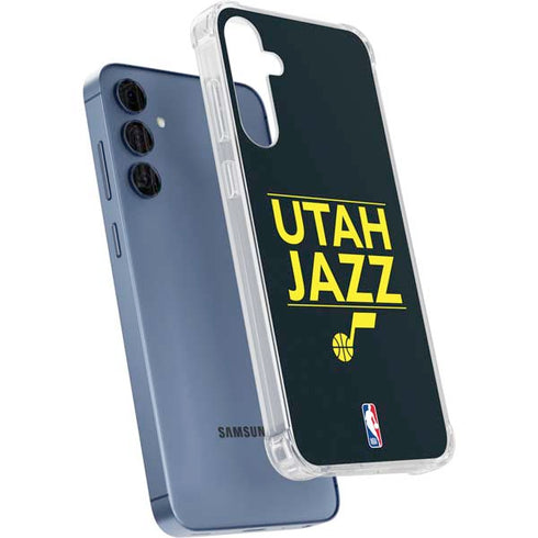 NBA Utah Jazz Standard - Black Galaxy S24 Clear Case