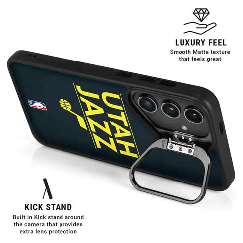 NBA Utah Jazz Standard - Black Galaxy S25 Kickstand Case