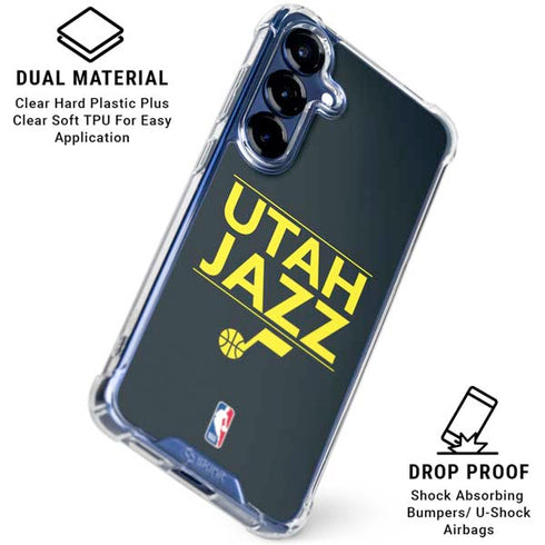 NBA Utah Jazz Standard - Black Galaxy S25 Clear Case