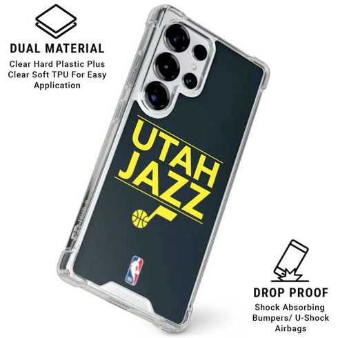 NBA Utah Jazz Standard - Black Galaxy S25 Ultra Clear Case