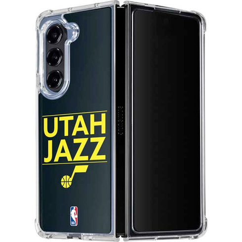 NBA Utah Jazz Standard - Black Galaxy Z Fold5 5G Clear Case