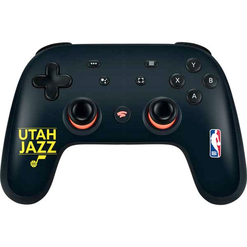 NBA Utah Jazz Standard - Black Google Stadia Controller Skin