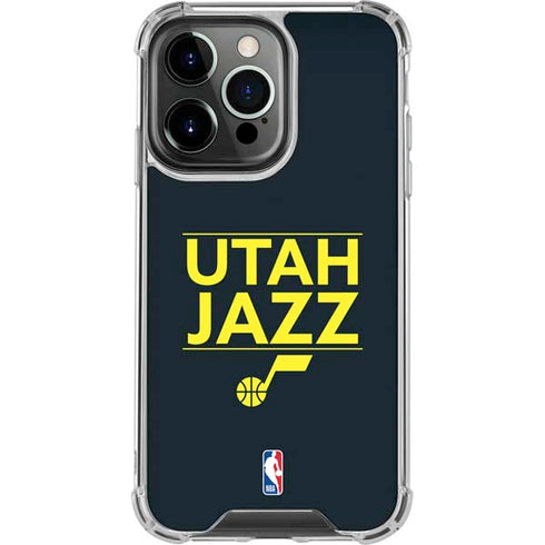 NBA Utah Jazz Standard - Black iPhone 13 Pro Clear Case