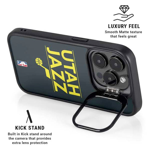 NBA Utah Jazz Standard - Black iPhone 13 Pro Max Kickstand Case