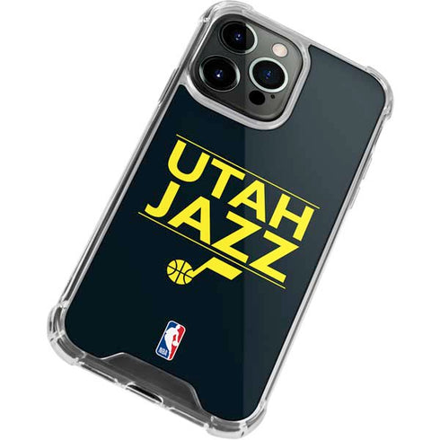 NBA Utah Jazz Standard - Black iPhone 14 Pro Clear Case