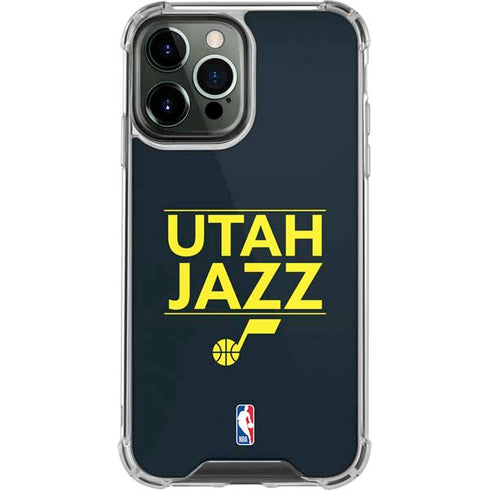 NBA Utah Jazz Standard - Black iPhone 14 Pro Max Clear Case