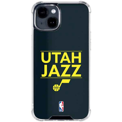NBA Utah Jazz Standard - Black iPhone 15 Clear Case