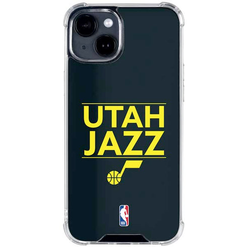 NBA Utah Jazz Standard - Black iPhone 15 Plus Clear Case