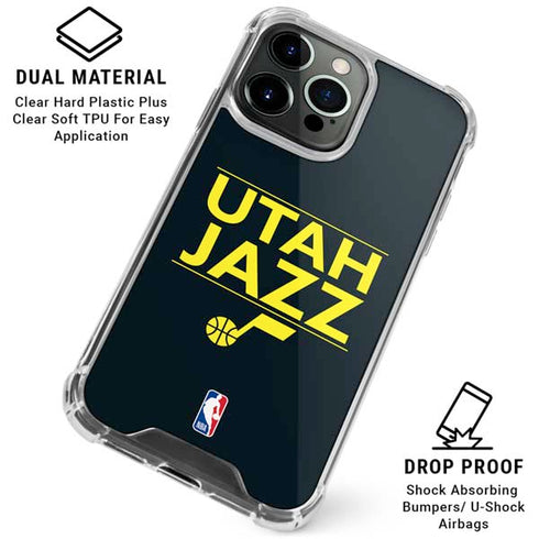 NBA Utah Jazz Standard - Black iPhone 15 Pro Clear Case
