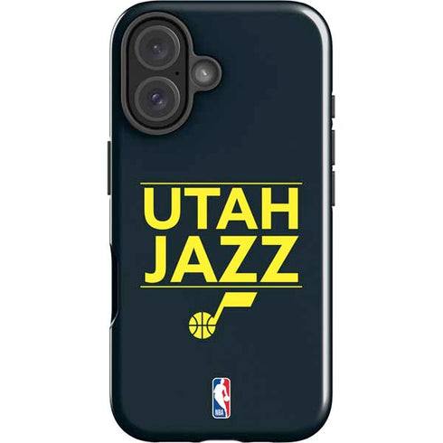 NBA Utah Jazz Standard - Black iPhone 16 Impact Case