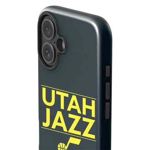 NBA Utah Jazz Standard - Black iPhone 16 Impact Case