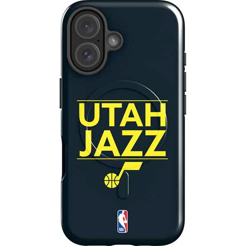 NBA Utah Jazz Standard - Black iPhone 16 Magsafe Impact Case