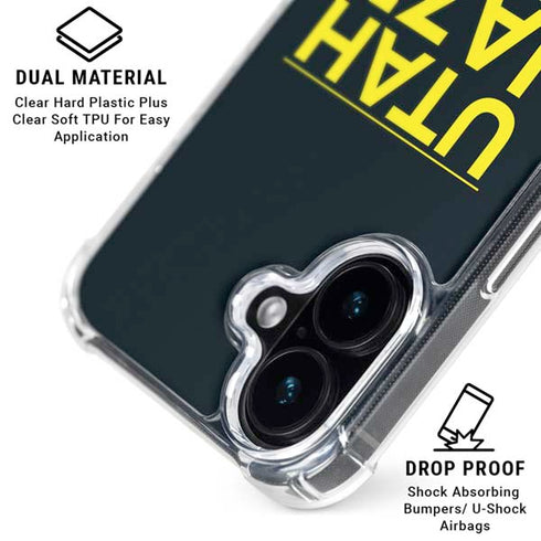 NBA Utah Jazz Standard - Black iPhone 16 Plus Clear Case