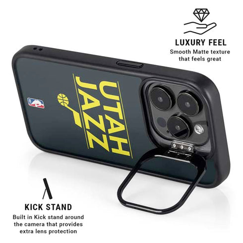 NBA Utah Jazz Standard - Black iPhone 16 Pro Max Kickstand Case