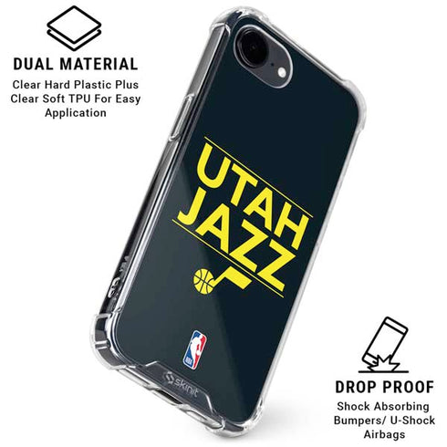 NBA Utah Jazz Standard - Black iPhone 16e Clear Case