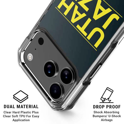 NBA Utah Jazz Standard - Black iPhone 18 Pro Clear Case