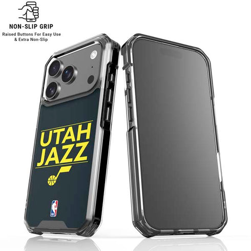 NBA Utah Jazz Standard - Black iPhone 18 Pro Clear Case
