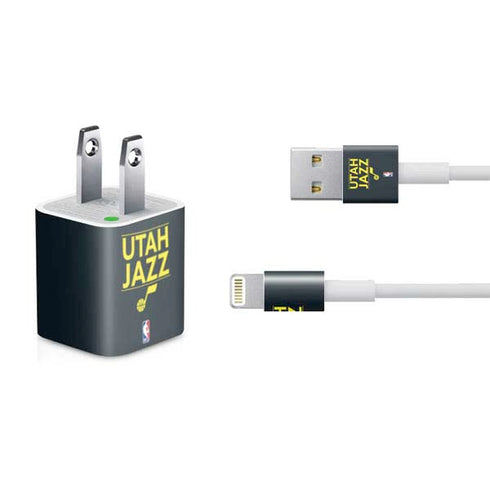 NBA Utah Jazz Standard - Black iPhone Charger (5W USB) Skin