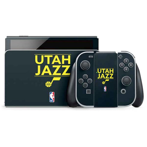 NBA Utah Jazz Standard - Black Nintendo Switch OLED (2021) Skin