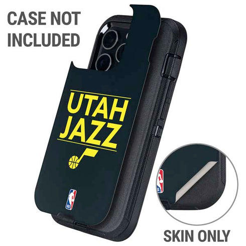 NBA Utah Jazz Standard - Black Otterbox Defender iPhone Skin