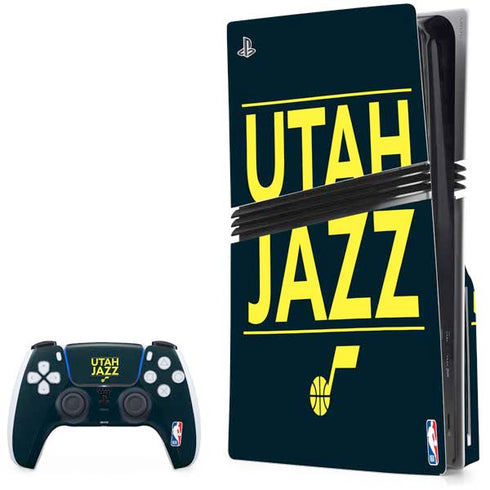 NBA Utah Jazz Standard - Black PS5 Pro Disk Bundle Skin