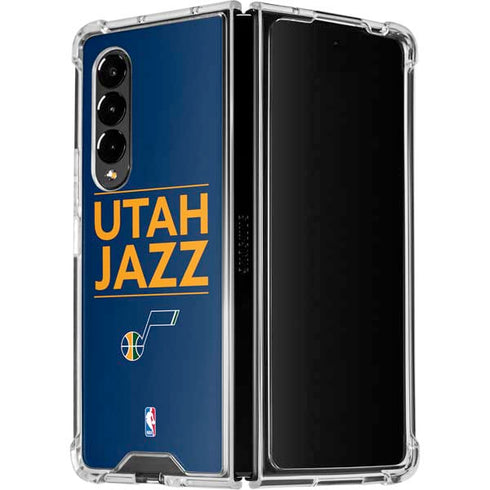 NBA Utah Jazz Standard - Black Galaxy Z Fold4 5G Clear Case