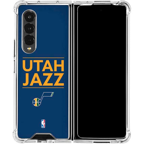 NBA Utah Jazz Standard - Black Galaxy Z Fold4 5G Clear Case