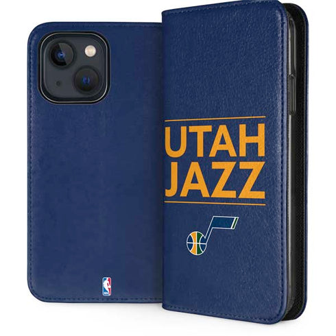 NBA Utah Jazz Standard - Black iPhone 13 Folio Case