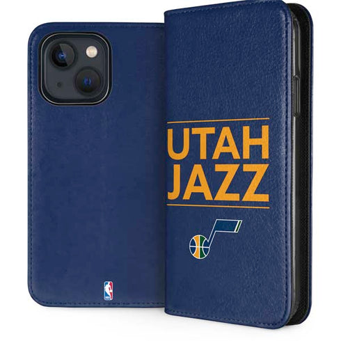 NBA Utah Jazz Standard - Black iPhone 14 Folio Case