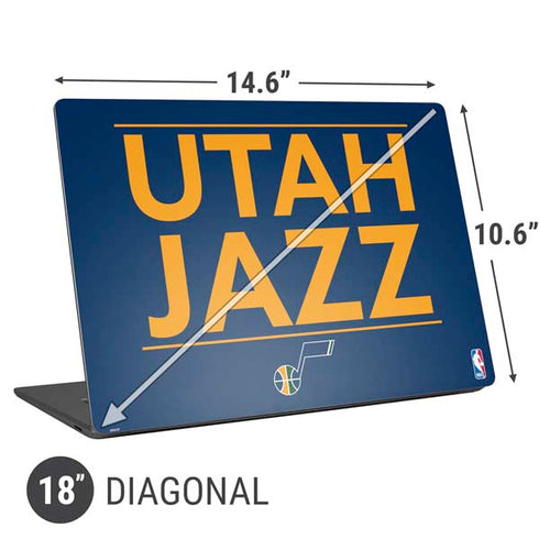 NBA Utah Jazz Standard - Black Universal Laptop 18in (14.6 x 10.6in) Skin