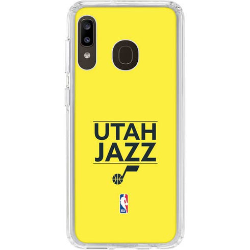 NBA Utah Jazz Standard - Yellow Galaxy A20 Clear Case