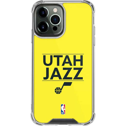 NBA Utah Jazz Standard - Yellow iPhone 14 Pro Max Clear Case