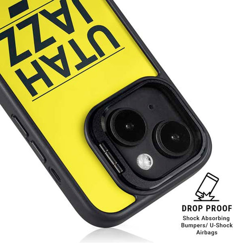 NBA Utah Jazz Standard - Yellow iPhone 15 Kickstand Case