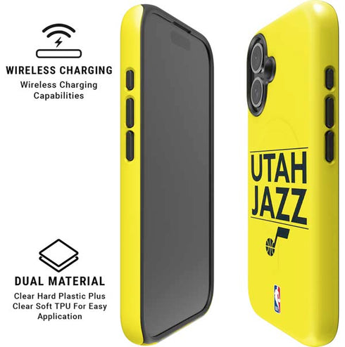 NBA Utah Jazz Standard - Yellow iPhone 16 Magsafe Impact Case
