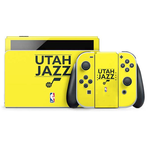 NBA Utah Jazz Standard - Yellow Nintendo Switch OLED (2021) Skin