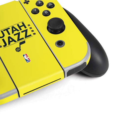 NBA Utah Jazz Standard - Yellow Nintendo Switch OLED (2021) Skin