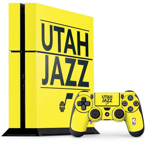 NBA Utah Jazz Standard - Yellow PS4 Console and Controller Bundle Skin