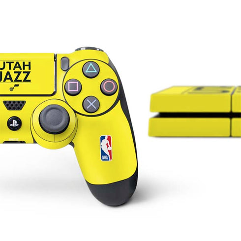 NBA Utah Jazz Standard - Yellow PS4 Console and Controller Bundle Skin