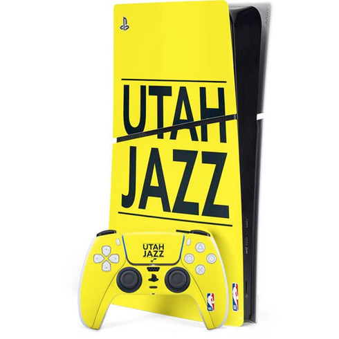 NBA Utah Jazz Standard - Yellow PS5 Slim Digital Edition Bundle Skin