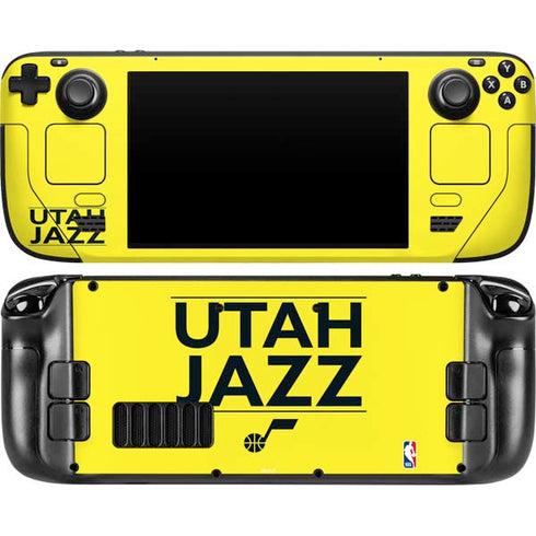 NBA Utah Jazz Standard - Yellow Steam Deck Handheld Gaming Computer OLED Skin